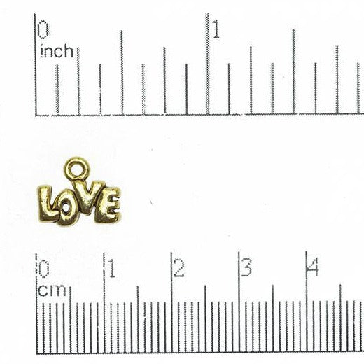 11mm x 9mm "Love" Charm - Made of Pewter - Sold Individually - CBS2862