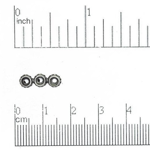 14.3mm Ellipsis Three-Hole Spacer Bar - Made of Pewter - Sold Individually - CBS3187