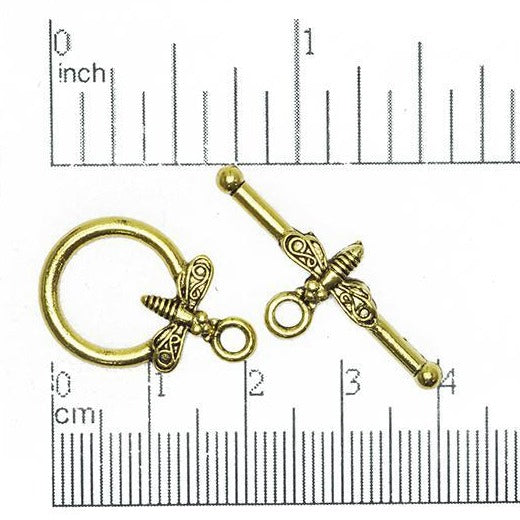 Loop 23mm x 15.5mm Bar 31.5mm Toggle Clasp Gold or Pewter sold by the Piece - CBS3218