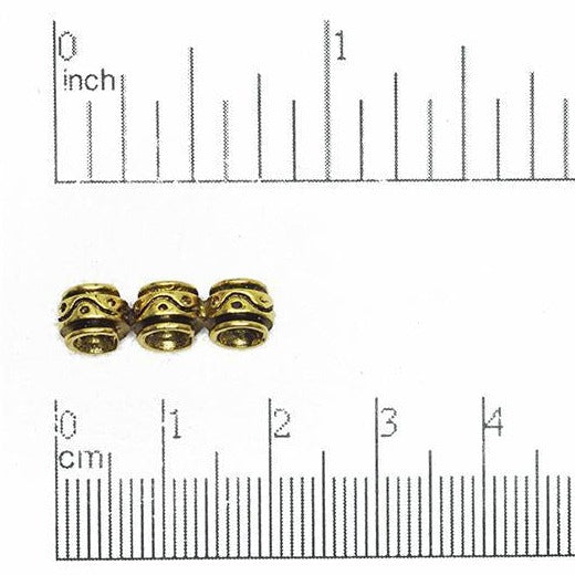 20mm x 5mm Gold over Pewter 3-Hole Spacer Bar sold by the Piece - CBS3245