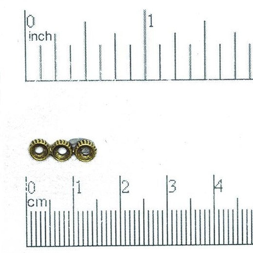 14mm x 4.5mm Ellipsis 3-Hole Spacer Bar Connector - Made of Pewter - Sold Individually - CBS3467