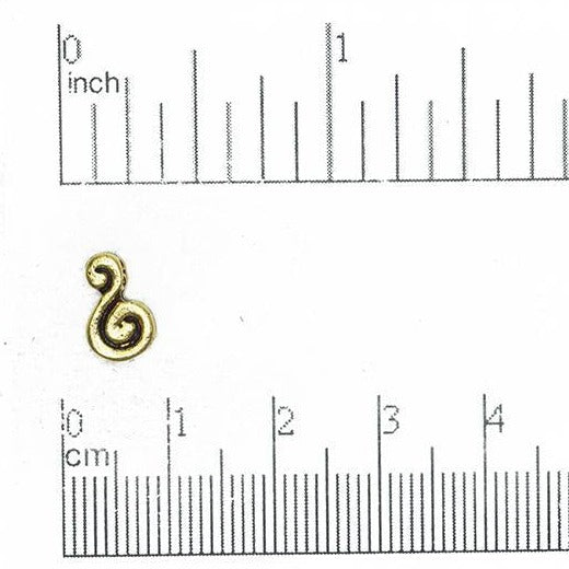 20mm x 16mm Swirl Drop Bead - Made of Pewter - Sold Individually - CBS3663