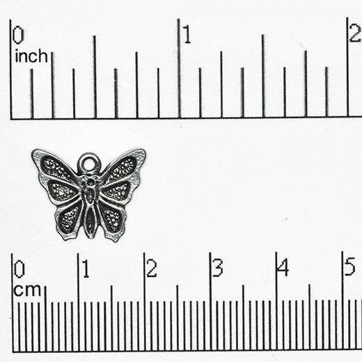14mm x 1700 Pewter Butterfly Charm - CBS2450