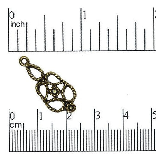 26mm x 11mm Twisted Rope Knot Charm - Made of Pewter - Sold Individually - CBSD2