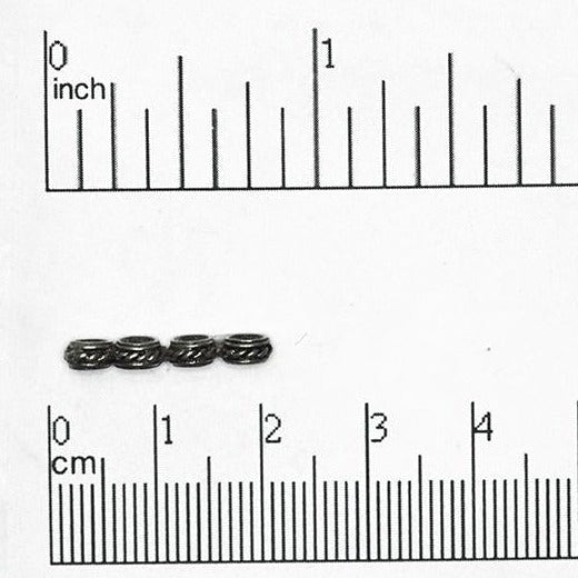 21mm Inlaid Rope 4-Hole Connector - Made of Pewter - Sold Individually - CBS3466