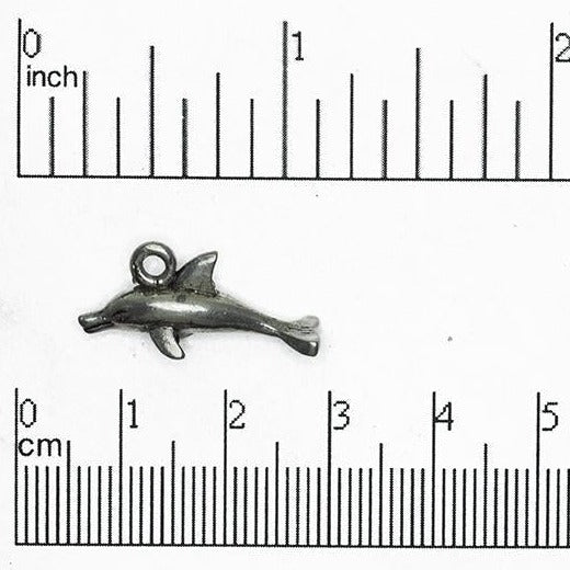 22mm x 9mm Gold or Pewter Dolphin Charm sold by the Piece - CBS2278