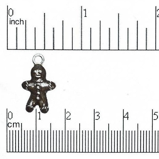 21mm x 11mm Pewter Painted Enamal Ginger Bread Man Charm Sold by the Piece - CBS1839