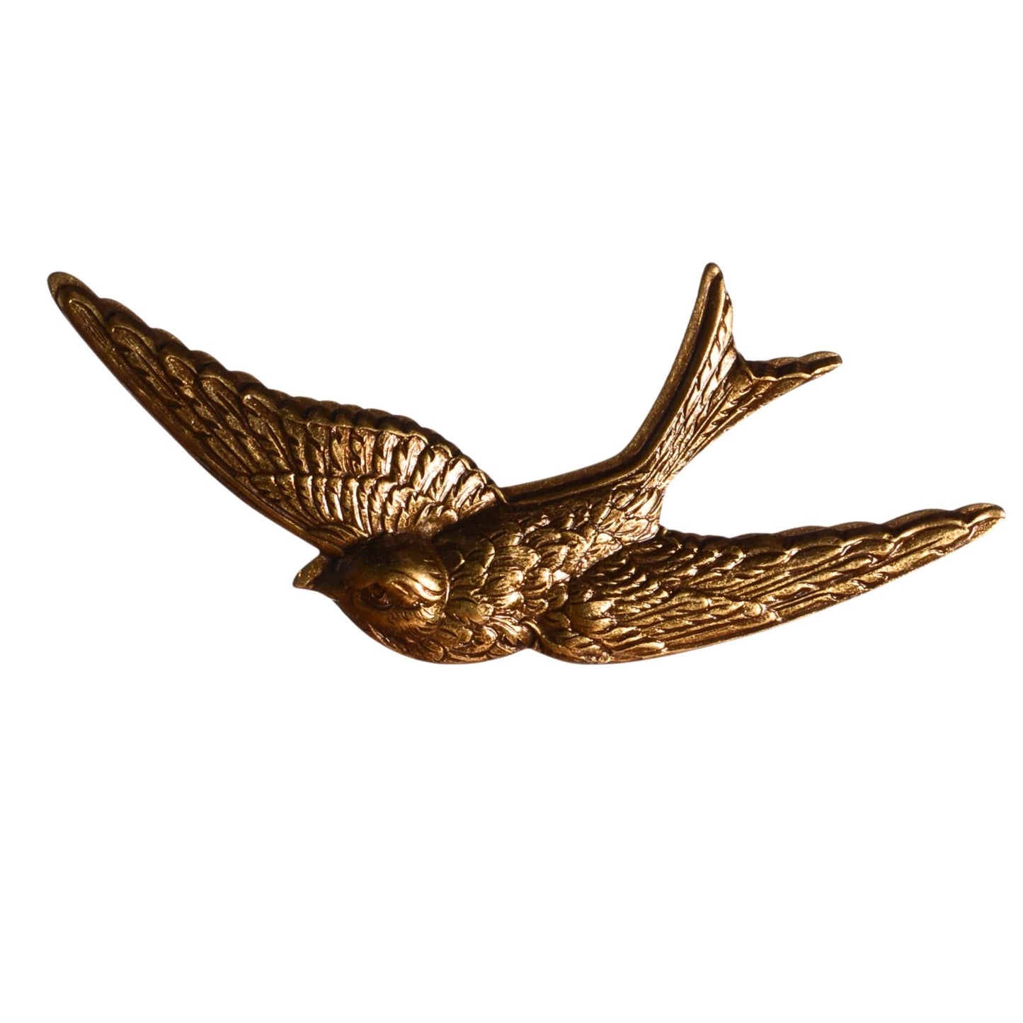 Flying Bird Brass Stamping in Antique Brass - Sold by the Piece