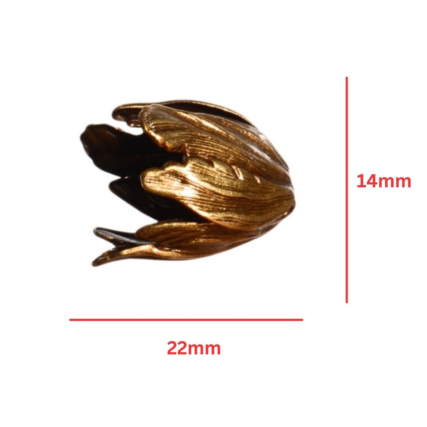 Vintaj Natural Brass Floral Petal Bead Cap - Sold Individually