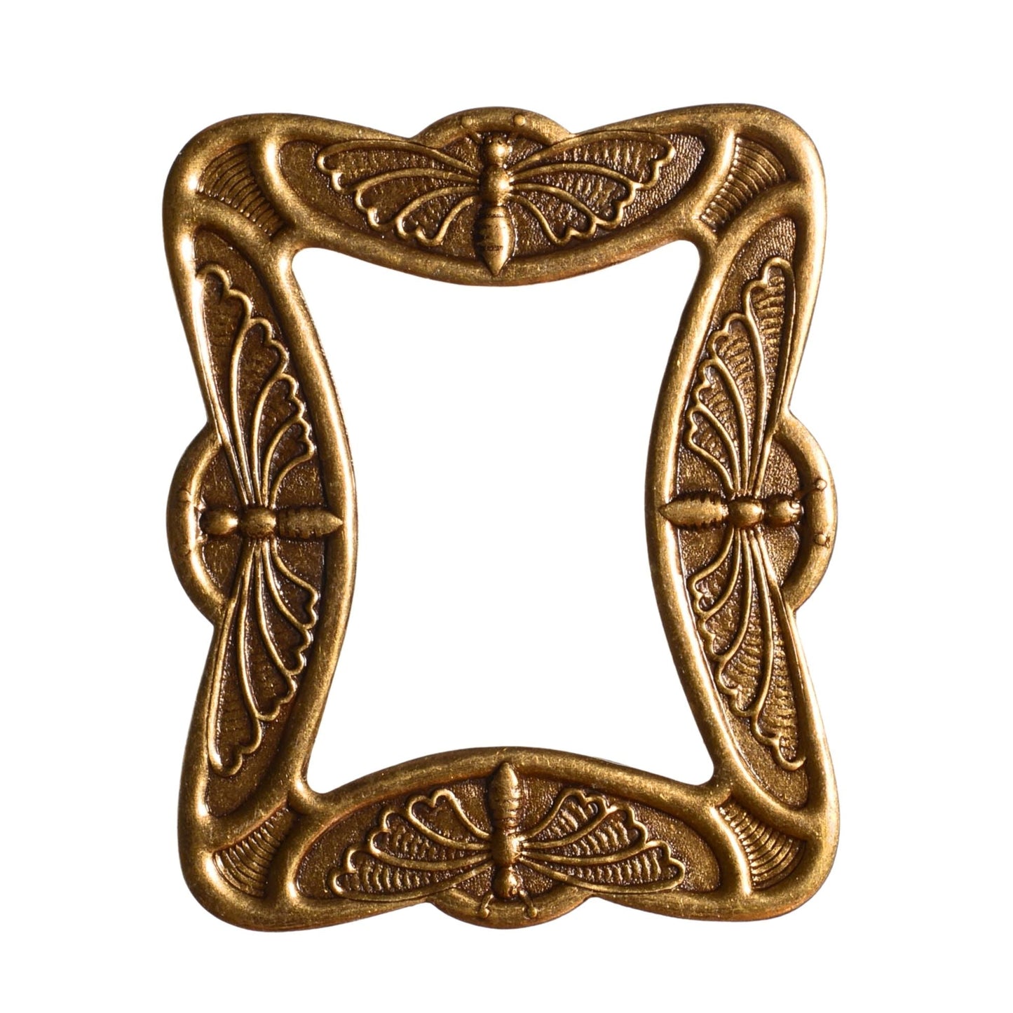 Antique Brass Dragonfly Frame Stamping