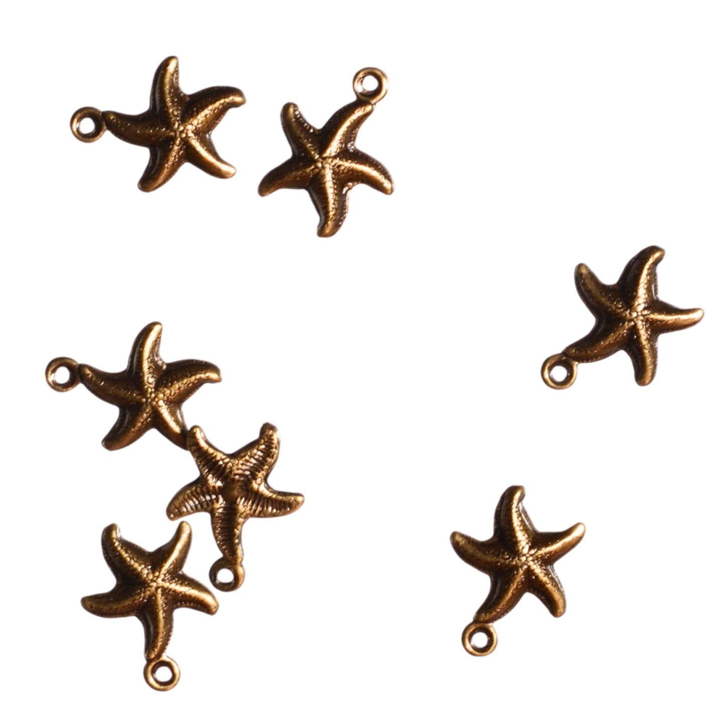 Antique Brass Starfish Charm Stamping