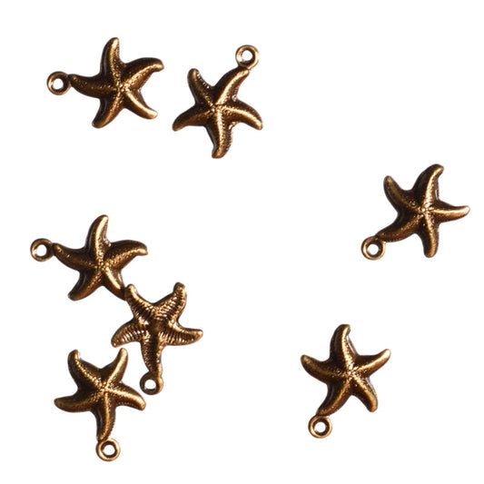 Antique Brass Starfish Charm Stamping