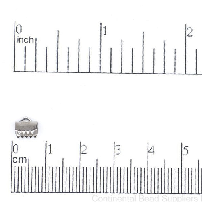 6.5mm Ribbon Crimp End - Made from Stainless Steel - Sold by the Dozen (12 pieces) - RC1SS