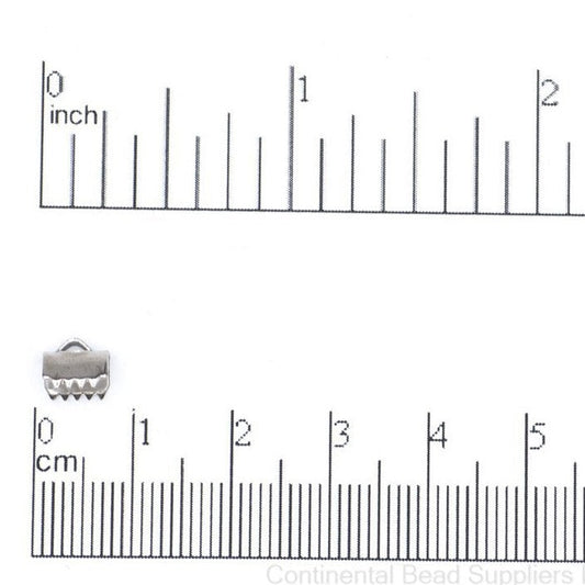 6.5mm Ribbon Crimp End - Made from Stainless Steel - Sold by the Dozen (12 pieces) - RC1SS
