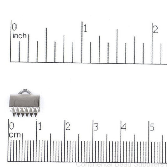 10.5mm x 5mm Ribbon Crimp End - Made of Stainless Steel - Sold by the dozen (12 pieces) - RC2
