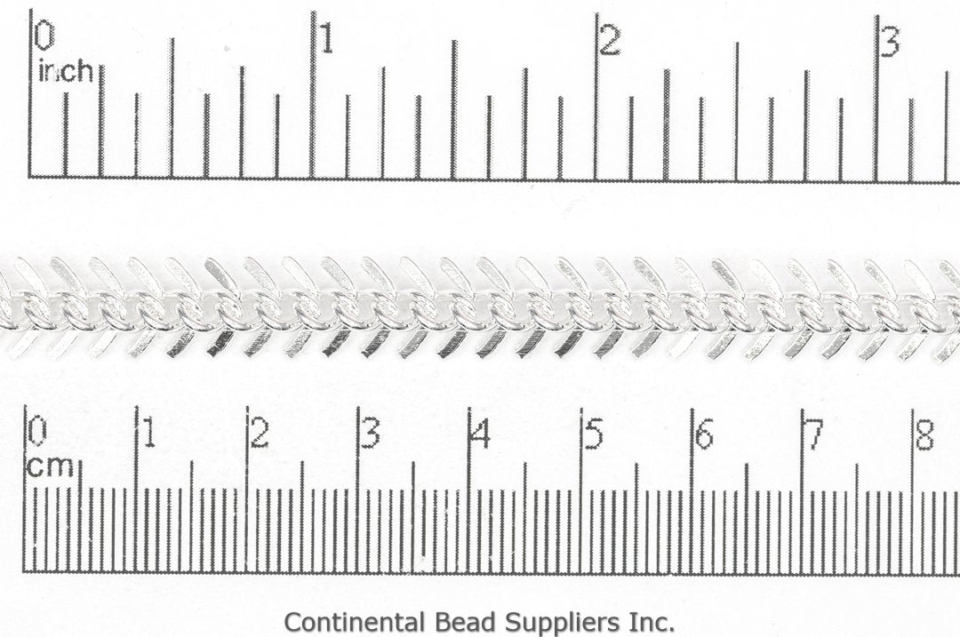 9mm Fishbone Specialty Chain sold by the Foot available in Multiple Colors - CH 113