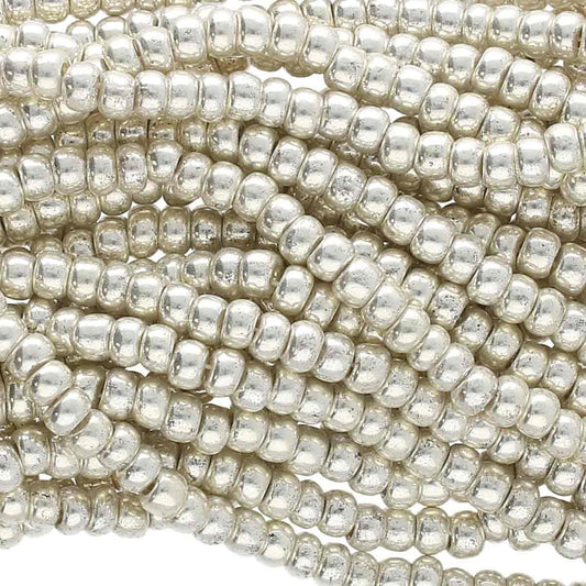 Czech Terra Met Silver Strand 11/o