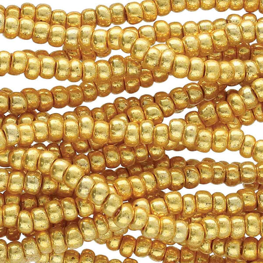 Czech Terra Met Gold Strand 11/o