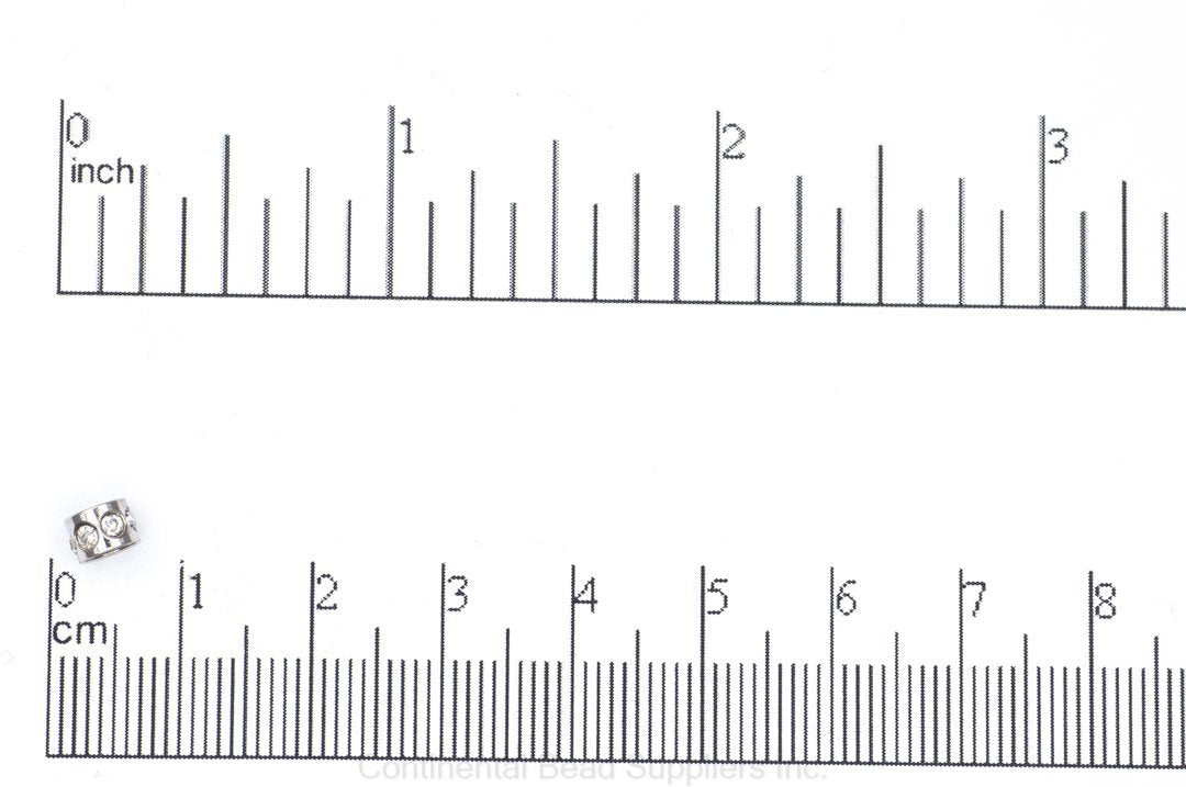 Stainless Steel Concave CZ Spacer Beads 3.5mm x 5mm & 5mm x 8mm - SB1SS, SB2SS