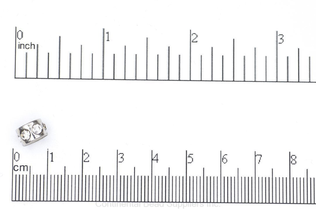 Stainless Steel Concave CZ Spacer Beads 3.5mm x 5mm & 5mm x 8mm - SB1SS, SB2SS