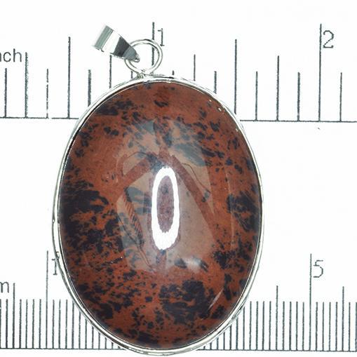 Oval Mahogany Obsidian Pendant - With Bail - Semi-Precious Stone - Sold by the Piece - SP621