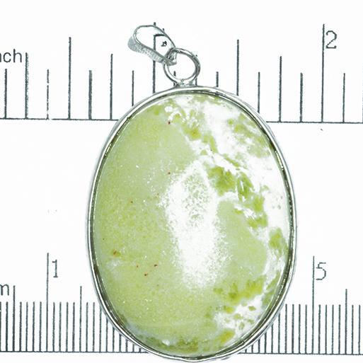 30mm x 40mm Jade Tree Agate Oval Pendant - With Bail - Semi Precious Stone - SP628