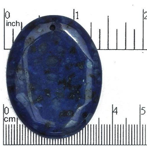 35mm x 45mm Dyed Kiwi Lapis Oval Pendant -Drilled Semi Precious Pendant - Sp693