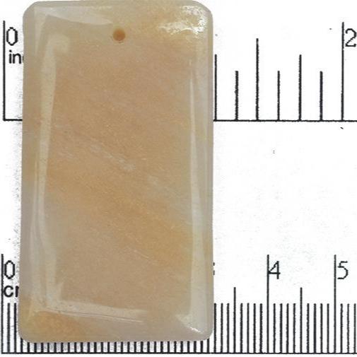 28mm x 50mm Pink Aventurine Rectangle Pendant - Drilled - Semi Precious Stone - SP695