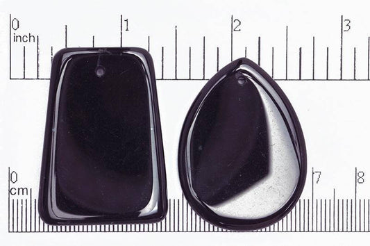 Black Agate Assorted Shapes Pendant - Drilled - Semi Precious Stone - SP716