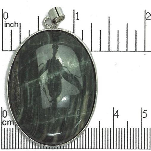 30mm x 40mm Green Jasper Oval Pendant - With Bail - Semi Precious Stone - SP720