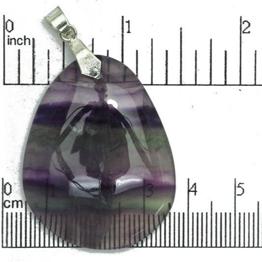 40-46mm Purple Fluorite Free Form Tear Drop Pendant - With Bail - Semi-Precious Stone - Sold by the Piece - SP725