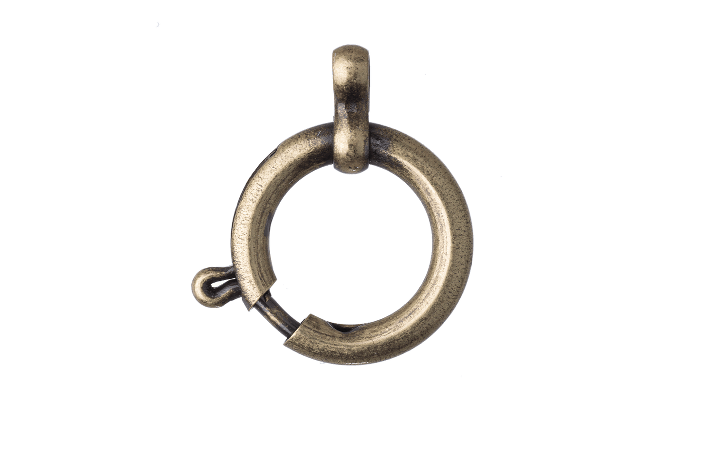 21mm Spring Ring Clasp w/ Loop - Made of plated brass - Sold individually - SR21