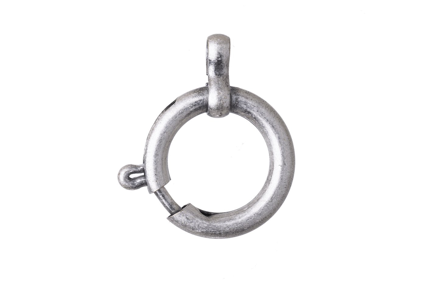 21mm Spring Ring Clasp w/ Loop - Made of plated brass - Sold individually - SR21