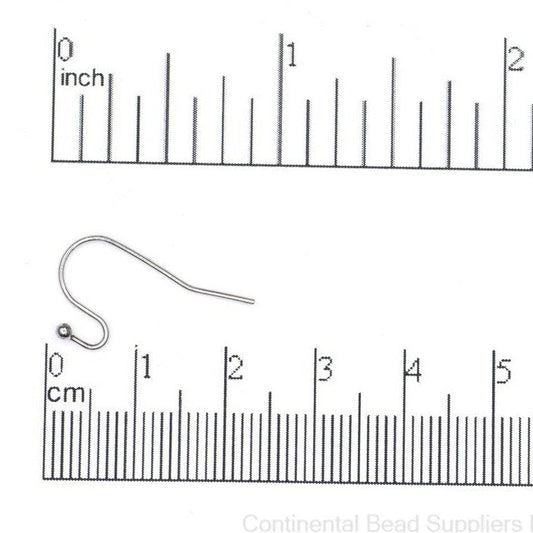 20 gauge Stainless Steel French Ear Wires with Ball sold by the Dozen - EW12SS