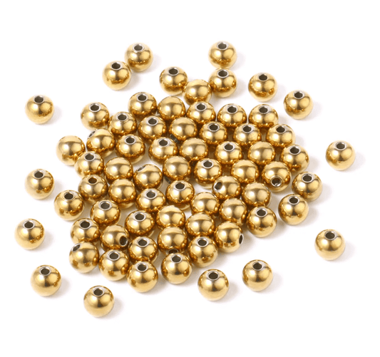 Beads For Jewelry - Non Tarnish - 2mm, 3mm, 4mm, 5mm & 6mm - Per Piece
