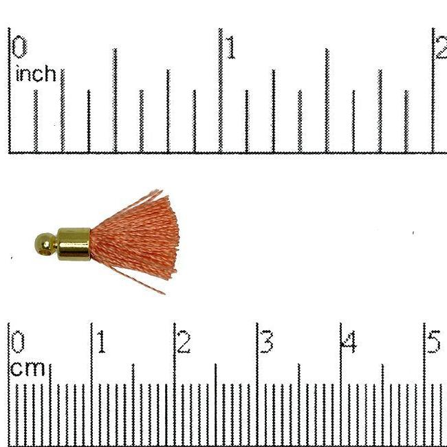 17mm-20mm Small Silk Tassel with Gold Cap - Sold by the Piece - 1mm Loop - Available in Multiple Colors