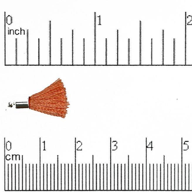 17mm-20mm Small Silk Tassel with Silver Cap - Sold by the Piece - 1mm Loop - Available in Multiple Colors