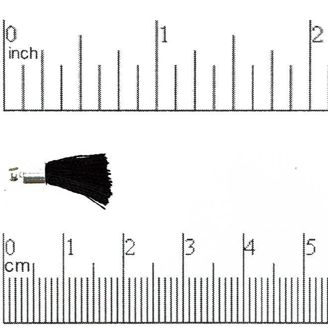 17mm-20mm Small Silk Tassel with Silver Cap - Sold by the Piece - 1mm Loop - Available in Multiple Colors
