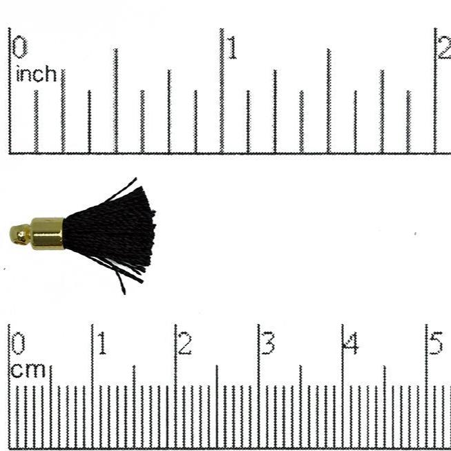 17mm-20mm Small Silk Tassel with Gold Cap - Sold by the Piece - 1mm Loop - Available in Multiple Colors