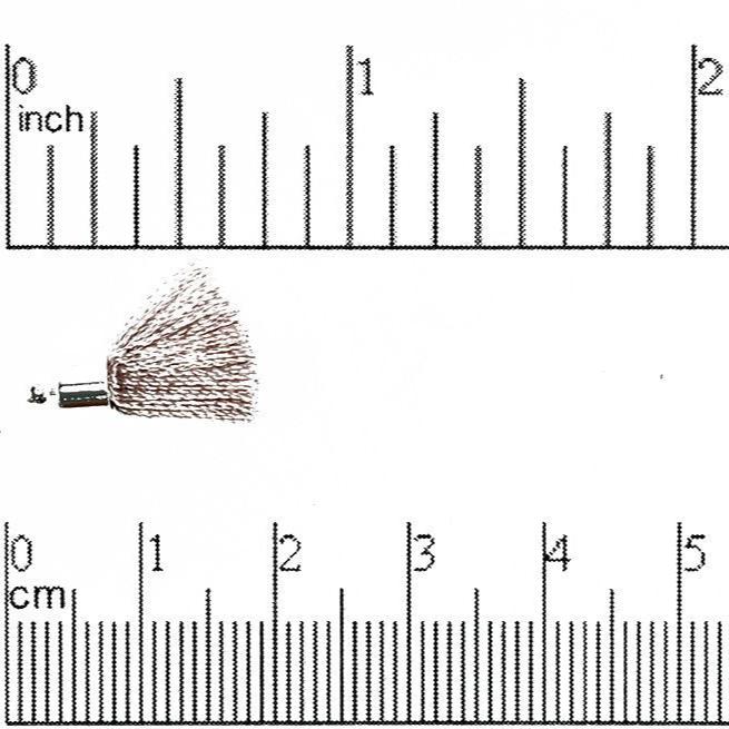 17mm-20mm Small Silk Tassel with Silver Cap - Sold by the Piece - 1mm Loop - Available in Multiple Colors