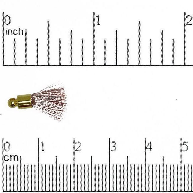 17mm-20mm Small Silk Tassel with Gold Cap - Sold by the Piece - 1mm Loop - Available in Multiple Colors