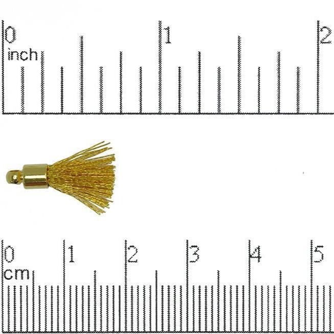 17mm-20mm Small Silk Tassel with Gold Cap - Sold by the Piece - 1mm Loop - Available in Multiple Colors