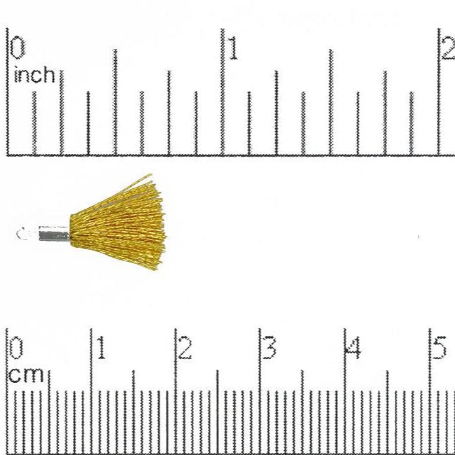 17mm-20mm Small Silk Tassel with Silver Cap - Sold by the Piece - 1mm Loop - Available in Multiple Colors