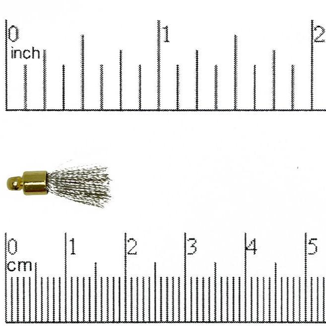 17mm-20mm Small Silk Tassel with Gold Cap - Sold by the Piece - 1mm Loop - Available in Multiple Colors