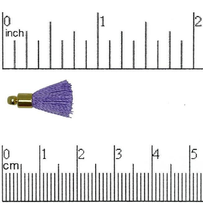 17mm-20mm Small Silk Tassel with Gold Cap - Sold by the Piece - 1mm Loop - Available in Multiple Colors