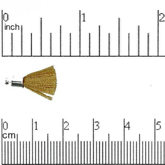 17mm-20mm Small Silk Tassel with Silver Cap - Sold by the Piece - 1mm Loop - Available in Multiple Colors