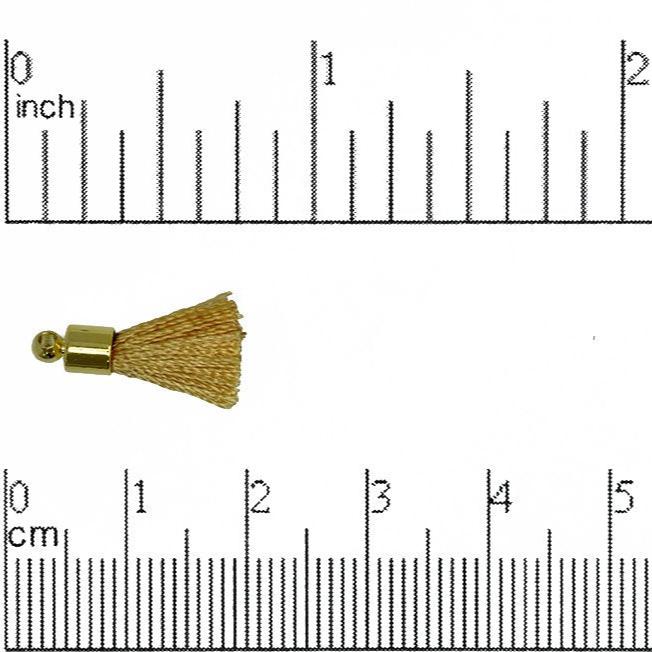 17mm-20mm Small Silk Tassel with Gold Cap - Sold by the Piece - 1mm Loop - Available in Multiple Colors