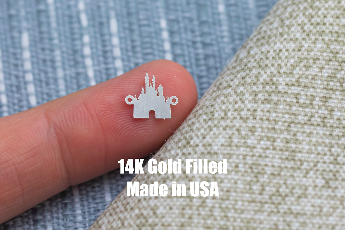 Castle Mouse Connector 14K Gold Filled Connector Permanent Jewelry 14K Gold Filled 925 Sterling Silver Connectors Bracelet Necklace PJ Supply Mouse