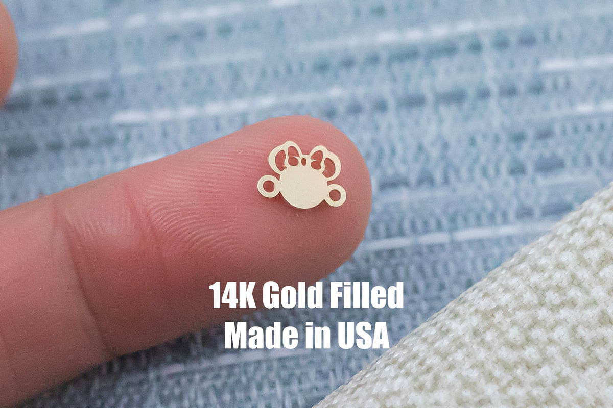 Girl Mouse Connector 14K Gold Filled Connector Permanent Jewelry 14K Gold Filled 925 Sterling Silver Connectors Bracelet Necklace PJ Supply
