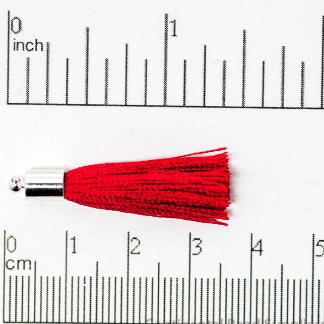 27mm - 30mm Large Silk Tassel with Silver Cap - Sold by the Piece - Nickel-Free Brass Cap - Multiple Fabric Colors